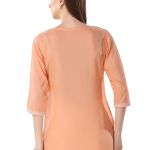 Peach Rayon Chikankari Kurti Tunic