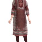 Beautiful Brown Designer Digital Print Masleen Long Kurti Tunic