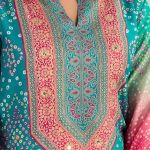 Masleen Digital Print with hand touch work