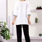 Elegant White Rayon Short Kurti with Chikankari Workiful Chikankari Embroidery