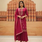 Women Embroidered Straight Kurta with Palazzos & Dupatta |