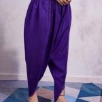 purple embroidered salwar suit or kurta set