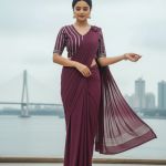 Maroon Shade Readymade Pre-Stitched Saree with Blouse, Ready to wear Saree, Indian Ethnic Sari